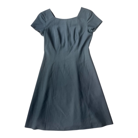 Theory Elex Fit & Flare Wool Dress Charcoal Gray 00 Mini Feminine Silhouette - Picture 5 of 8